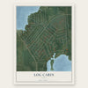 Log Cabin, Texas map print, the full design