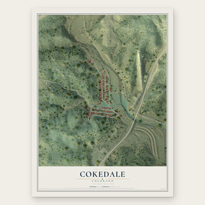 Cokedale, Colorado map print, the full design