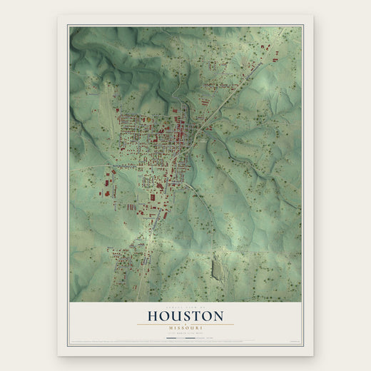 Houston, Missouri map print, the full design