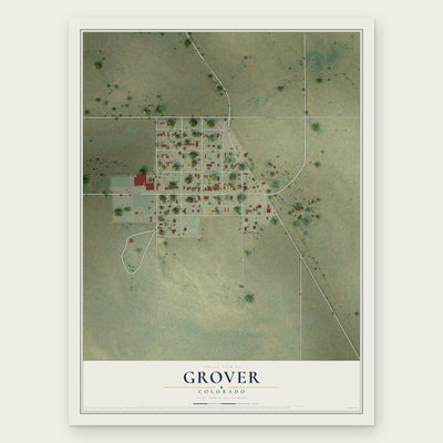 Grover, Colorado map print, the full design