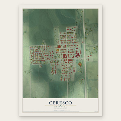 Ceresco, Nebraska map print, the full design
