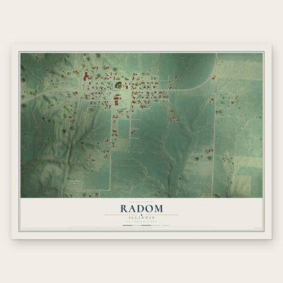 Radom, Illinois map print, the full design