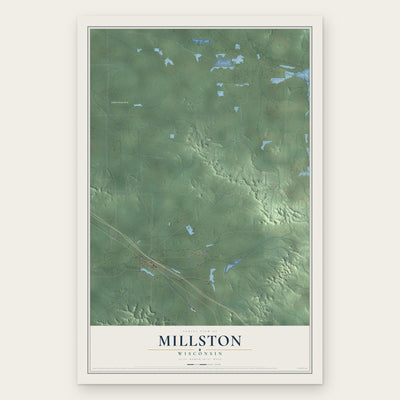 Millston, Wisconsin map print, the full design