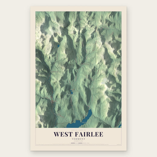 West Fairlee, Vermont map print, the full design