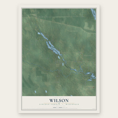 Wilson, Lincoln County, Wisconsin map print, the full design