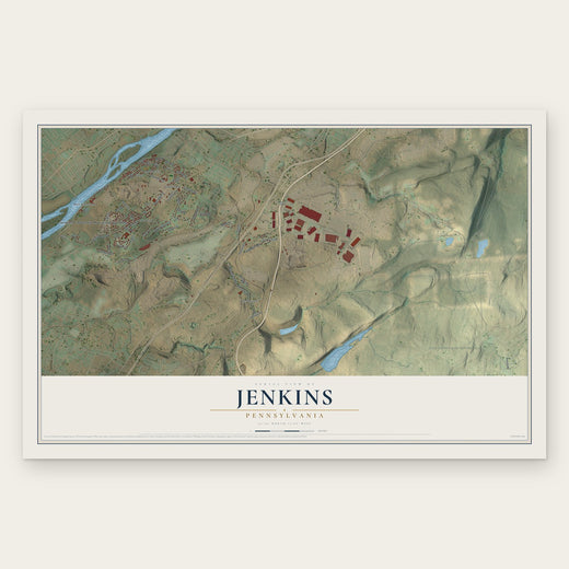 Jenkins, Pennsylvania map print, the full design