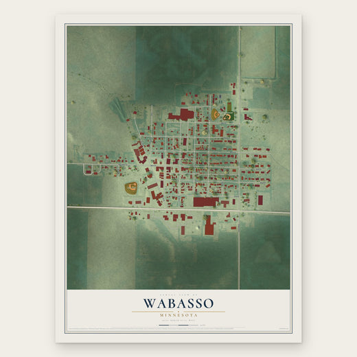 Wabasso, Minnesota map print, the full design