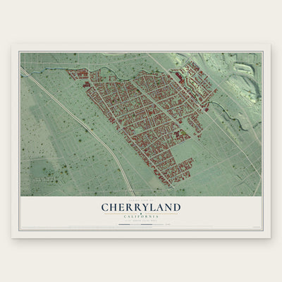 Cherryland, California map print, the full design