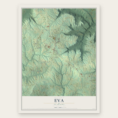 Eva, Alabama map print, the full design