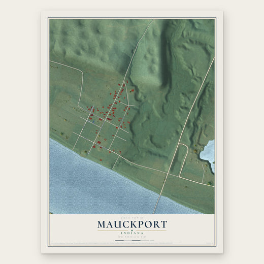 Mauckport, Indiana map print, the full design