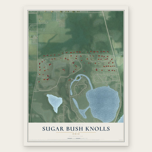 Sugar Bush Knolls, Ohio map print, the full design