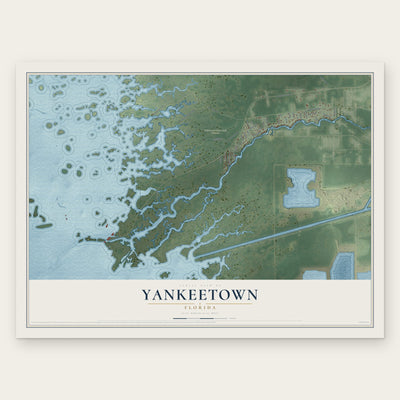 Yankeetown, Florida map print, the full design