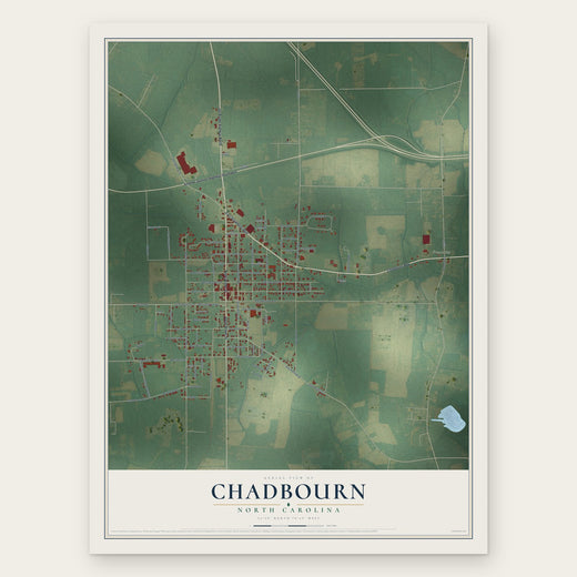 Chadbourn, North Carolina map print, the full design