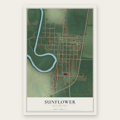 Sunflower, Mississippi map print, the full design