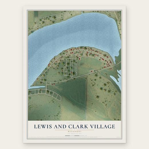 Lewis and Clark Village, Missouri map print, the full design