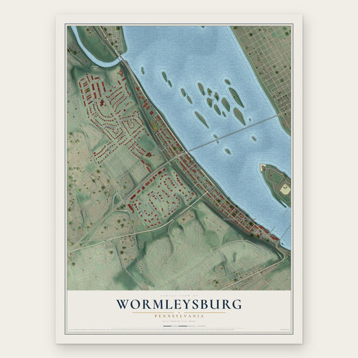 Wormleysburg, Pennsylvania map print, the full design