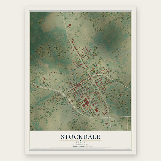 Stockdale, Texas map print, the full design