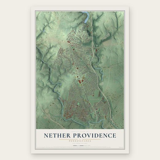 Nether Providence, Pennsylvania map print, the full design