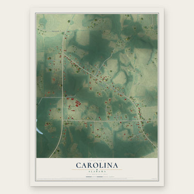 Carolina, Alabama map print, the full design