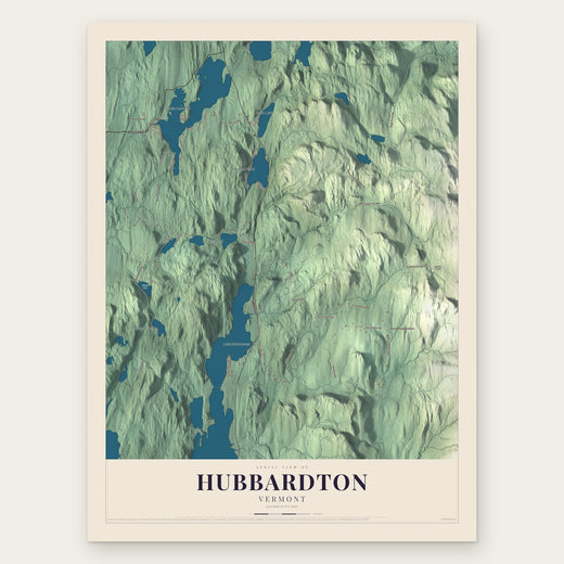 Hubbardton, Vermont map print, the full design