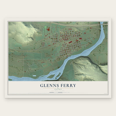 Glenns Ferry, Idaho map print, the full design