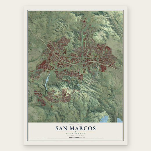 San Marcos, California map print, the full design