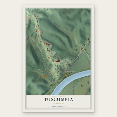 Tuscumbia, Missouri map print, the full design