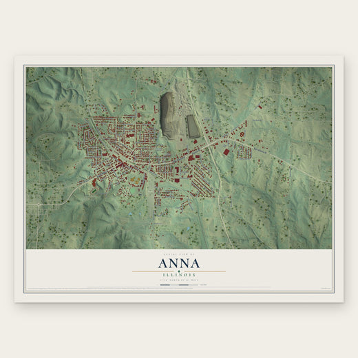 Anna, Illinois map print, the full design