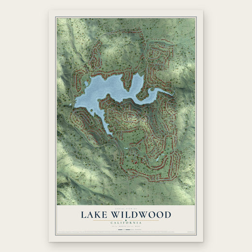 Lake Wildwood, California map print, the full design