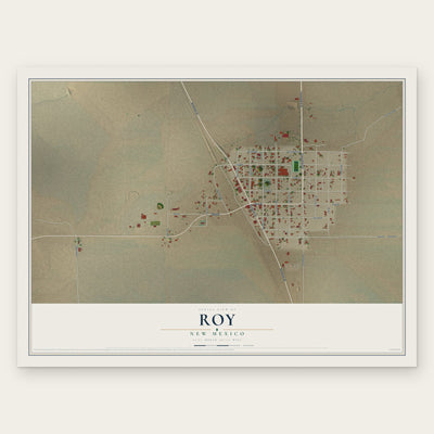 Roy, New Mexico map print, the full design