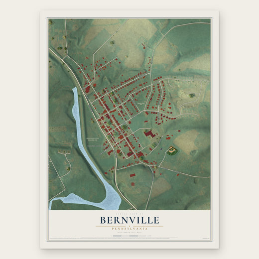 Bernville, Pennsylvania map print, the full design