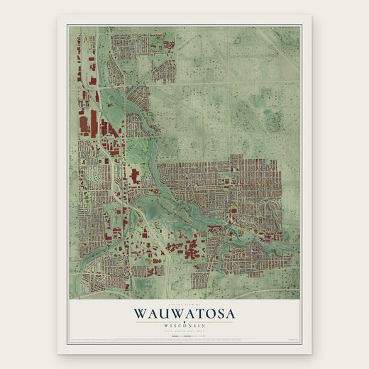 Wauwatosa, Wisconsin map print, the full design