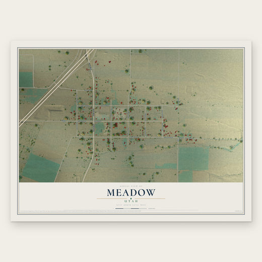 Meadow, Utah map print, the full design