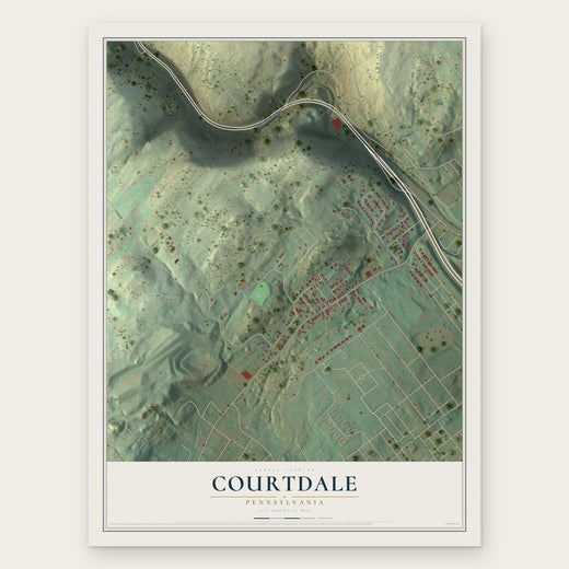 Courtdale, Pennsylvania map print, the full design