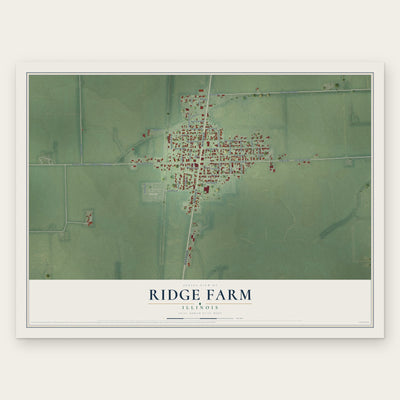 Ridge Farm, Illinois map print, the full design
