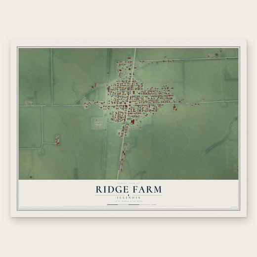 Ridge Farm, Illinois map print, the full design