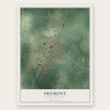 Fremont, North Carolina map print, the full design