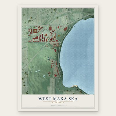 West Maka Ska, Minnesota map print, the full design