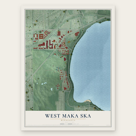 West Maka Ska, Minnesota map print, the full design