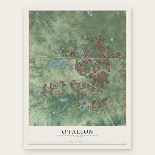 O'Fallon, Missouri map print, the full design