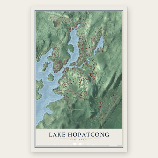 Lake Hopatcong, New Jersey map print, the full design