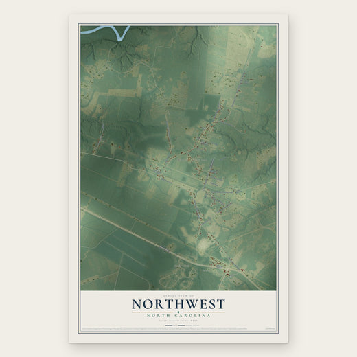 Northwest, North Carolina map print, the full design