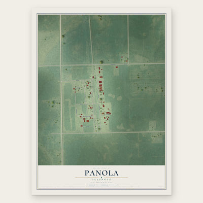 Panola, Illinois map print, the full design