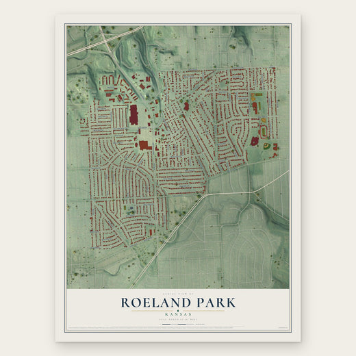 Roeland Park, Kansas map print, the full design