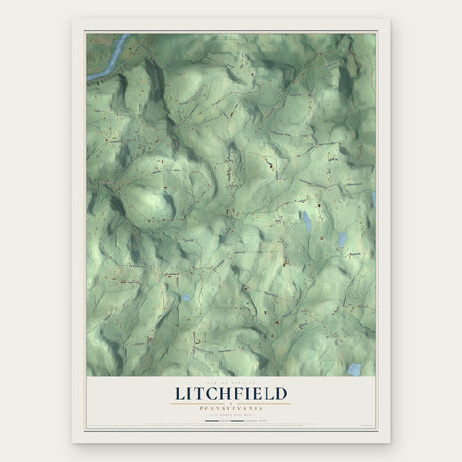 Litchfield, Pennsylvania map print, the full design