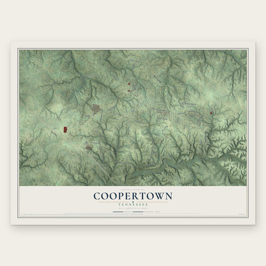 Coopertown, Tennessee map print, the full design