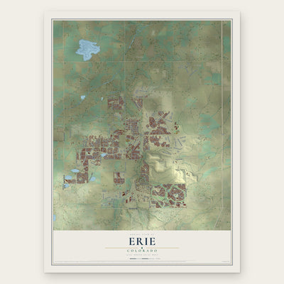 Erie, Colorado map print, the full design
