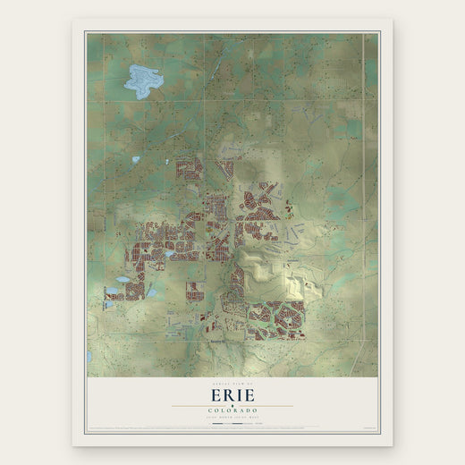 Erie, Colorado map print, the full design