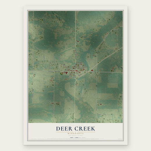 Deer Creek, Minnesota map print, the full design