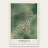 Greenbush, Minnesota map print, the full design